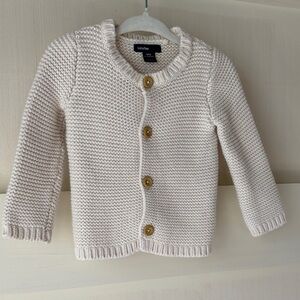 GAP 12-18m Cream Button-Up Knit Sweater